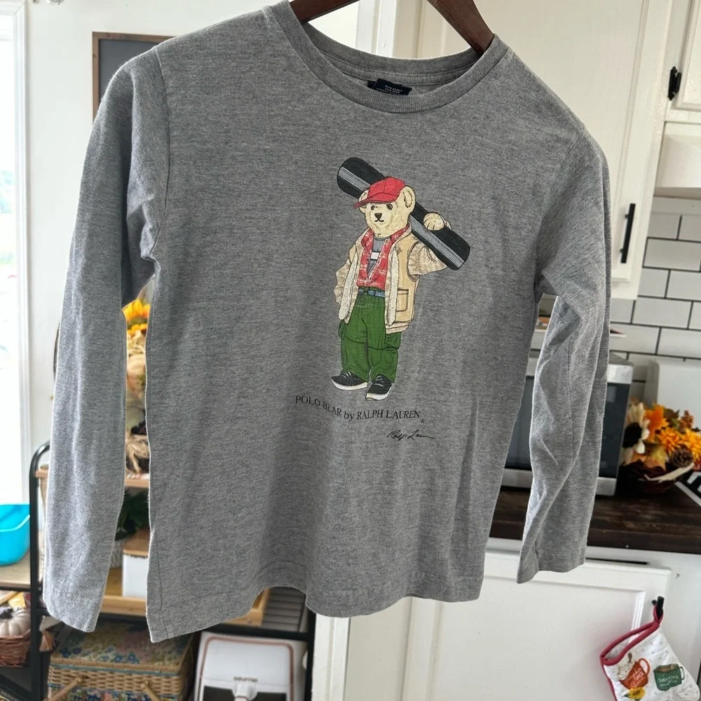 Vintage Polo Ralph Lauren Polo Bear Shirt Snowboarding Bear Boys Size 7